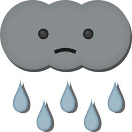 sad cloud with rain like tears